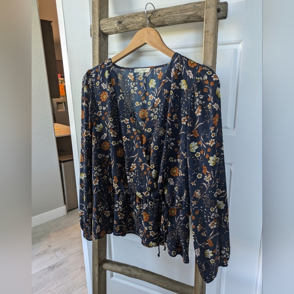 Women's Peplum Faux Wrap Blouse - Picture 4 of 10